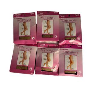 #8158 6 VINTAGE WALGREENS QUEEN SIZE BEIGE PANTYHOSE
